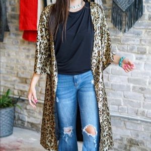 Leopard print sequin duster